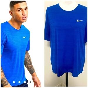 Nike Running Dri-Fit Men’s Miler Pullover T-Shirt Large S/S Crewneck Polyester